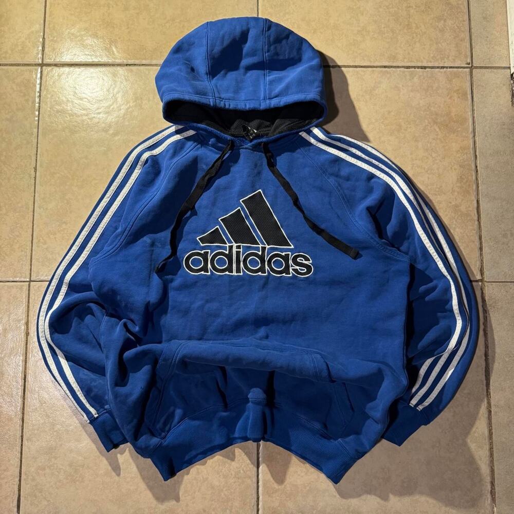 Y2k adidas blue hoodie Size M in mens